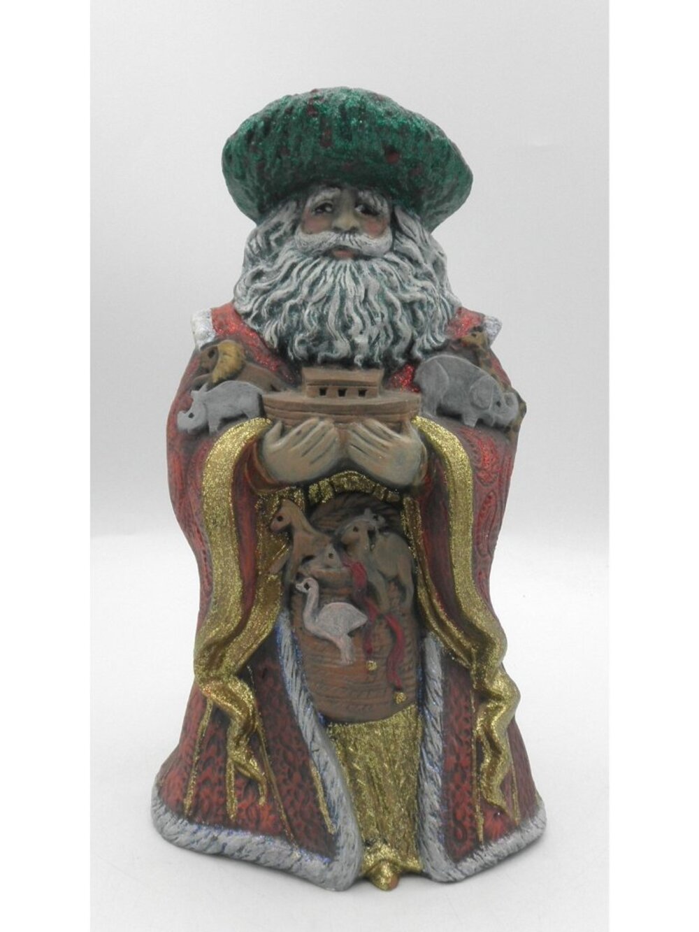 Old World Santa Figurine Noah's Ark Hobbyist Piece 10 In. Holiday Christmas FLAW